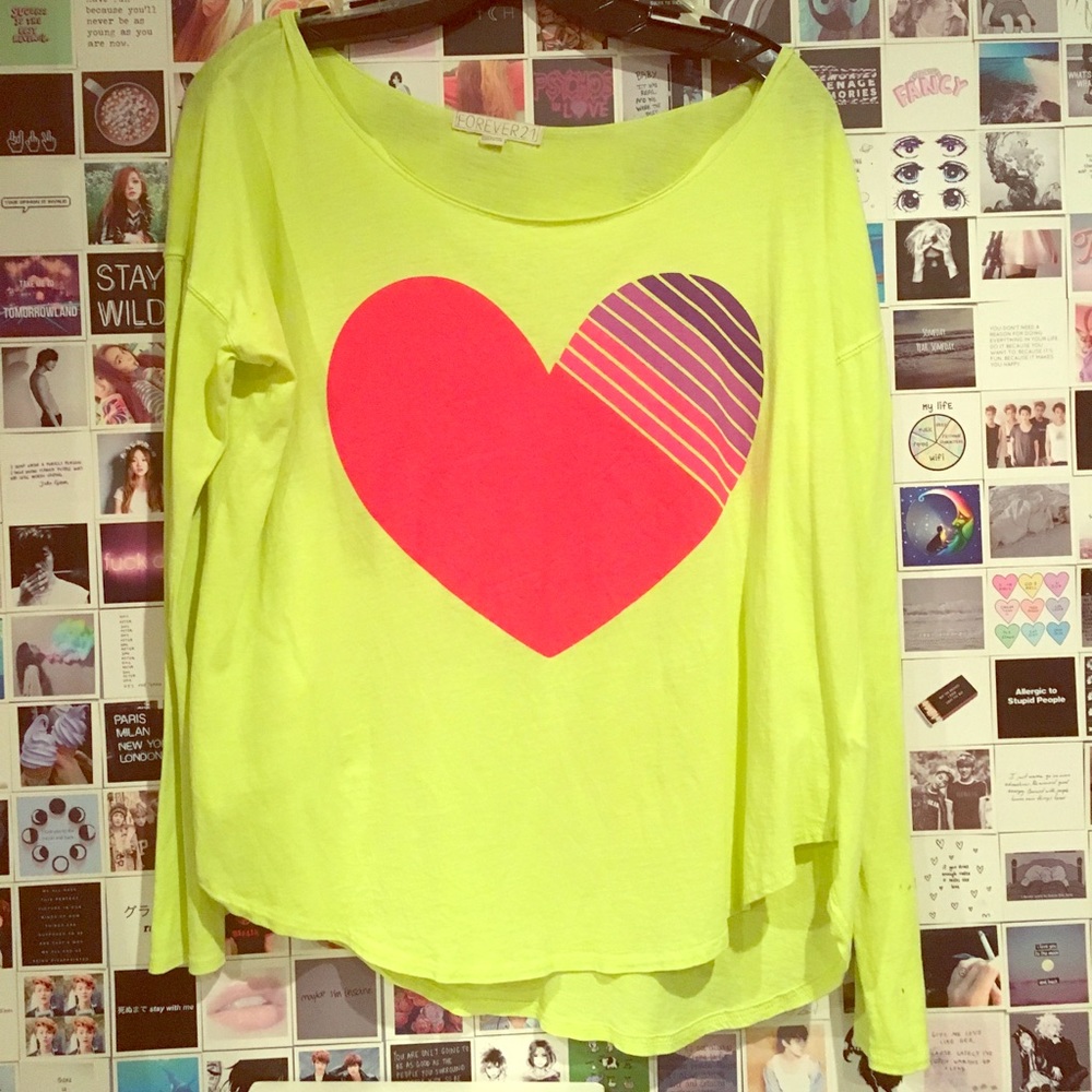 Forever 21 heart long sleeve top